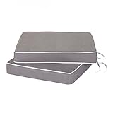 Alfresia Garden Seat Pad Cushions – Set of 2 Large Replacement Outdoor Chair Cushions, Luxury Style, Thick Luxury Foam Filling, Polyester Case, Choice of Colours, Quality Guaranteed (Grey) - Image 1