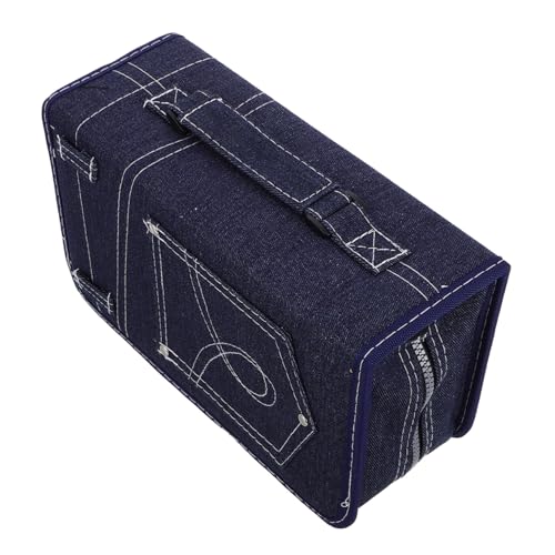SOIMISS Bolsa de Almacenamiento Portátil para Discos CD y Dvd Capacidad para Unidades Organizador Resistente de Tela Vaquera con Cremallera Rápida para Viajes y Oficina