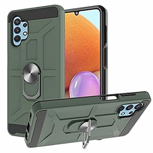 Lijc Hoesje voor Samsung Galaxy A32 4G [Scherm Beschermer] Ringhouder Militaire rang Beschermende Hoes Moeilijk PC…