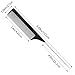 1 Pack Stainless Steel Rat Tail Comb for Parting Hair, Pintail Hair Parting Comb with Metal Pick on End, Black Anti Static Carbon Fiber Fine Tooth Teasing Brush for Men and Women