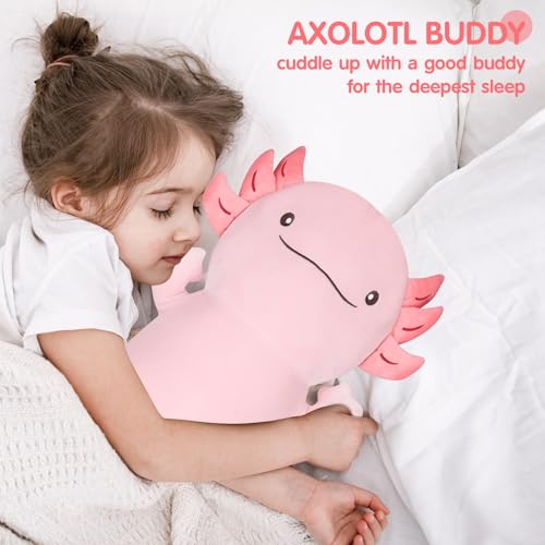 Dalmao 22" Giant Pink Axolotl Stuffed Animal, Cute Soft Long Axolotl Plush Large Body Pillow Big Squishy Plushies Toy, Gift for Kids, Boys, Birthdays by Dalmao - Used condition - Image 8