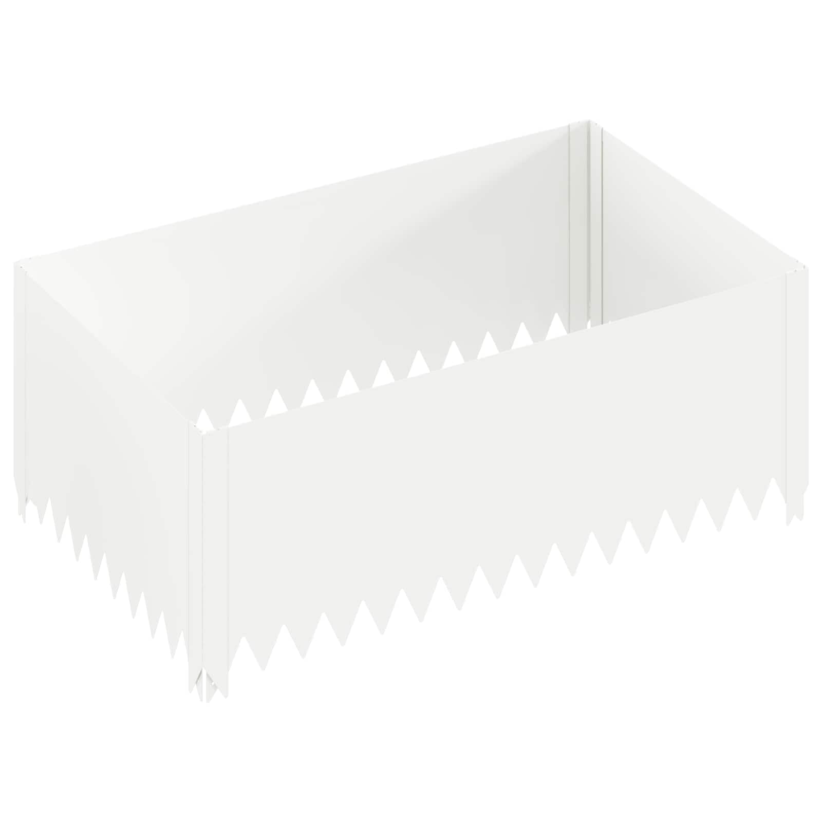 Gazonrand 4 szt. 100 x 60 x 35 cm stal biała