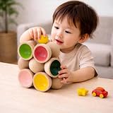 ︎カップ積み木 日本グッド・トイ受賞おもちゃ 木のおもちゃ 知育玩具 積木 赤ちゃん ランキング 1歳 1歳半 2歳 3歳 4歳 5歳 男の子 女の子 ネジ ブロック ギフト 誕生日 誕生祝い 安全 安心 国産 日本製