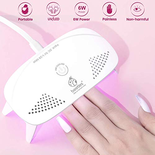 Beetles Uv Light For Nails Mini Nail Lamp Poly Nail Gel Curing Lamp Nail Gel Uv Led Nail Lamp Nail Light For Gel Top Coat Poly Nail Gel Polish Manicure Tool #TOP2