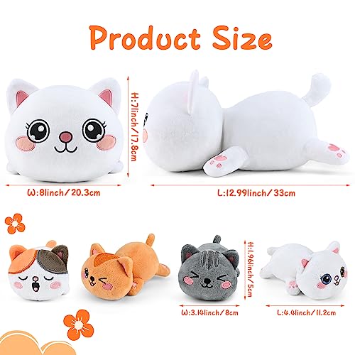 KMUYSL Cat Stuffed Animals Toys for Ages 3 4 5 6 7 8+ Years Old Kids - Mommy Cat with 4 Baby Kitty in Her Tummy, Idea Xmas Birthday Gifts for Baby, Toddler, Girls, Boys - Thumbnail 3
