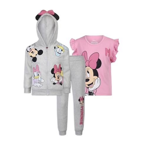 Disney Minnie Mouse Girls Hoodie T-Shirt Pants Set