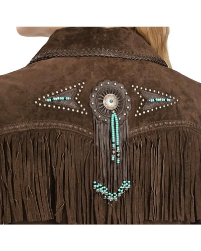 Suede Leather Jacket with Fringe & Conchos in Western Style by Scully - Thumbnail 7
