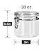 Oggi Clear Canister with Clamp Lid, 38 oz - Large Airtight Food Storage Container, for Kitchen & Pantry Storage of Bulk, Dry Foods Including Pasta, Flour, Sugar, Coffee, Rice, Tea, Spices & Herbs