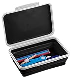 It's Academic Flexi Storage Box with Lid, Collapsible Pencil Case Design for Craft and School Supplies, Black