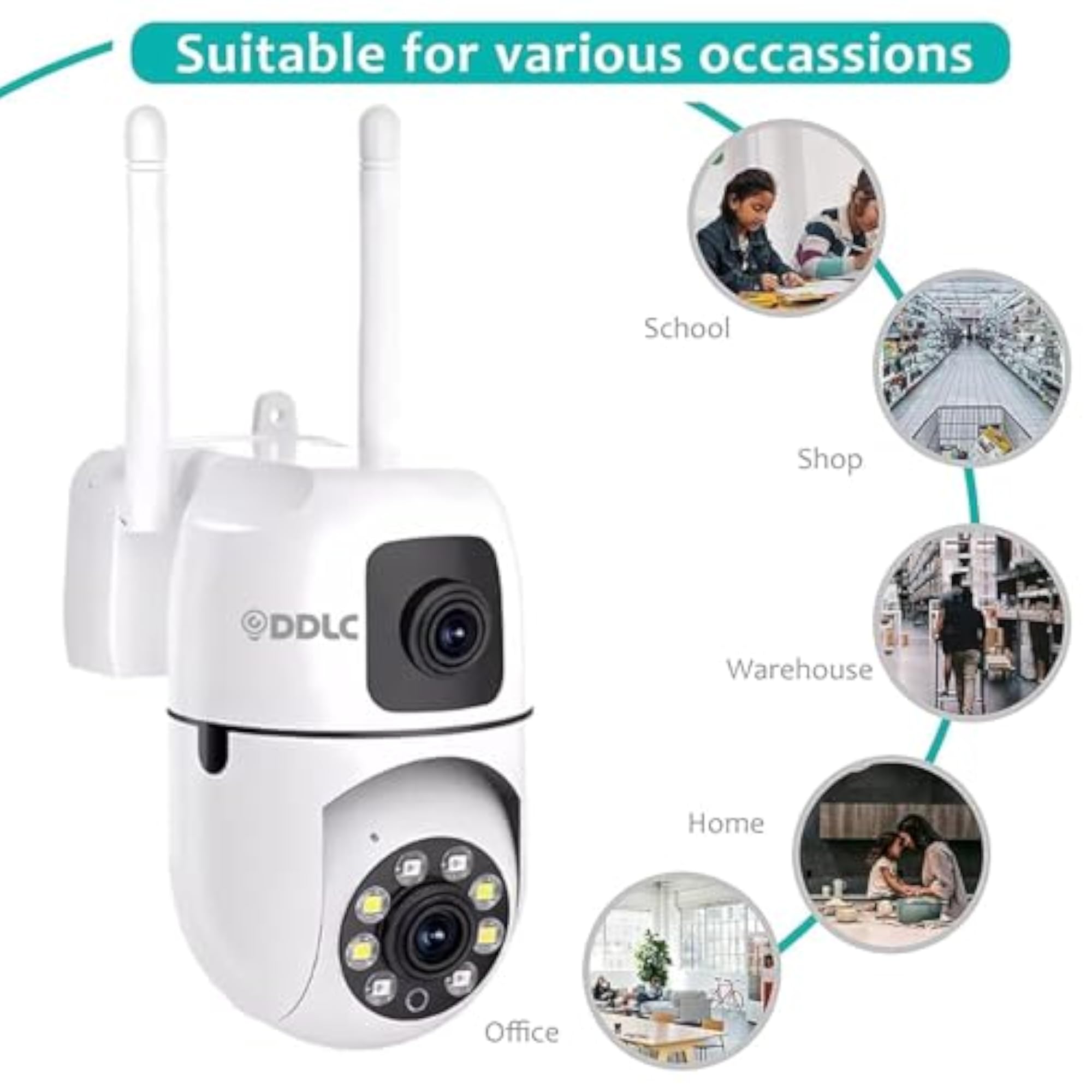 4+4MP Smart WiFi PTZ CCTV Camera for Home Security