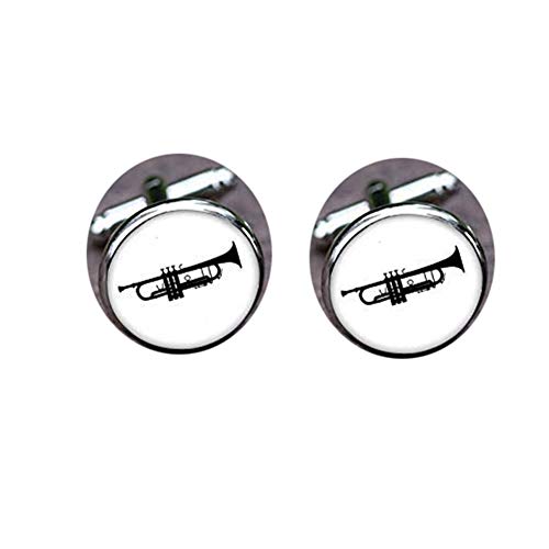 Bloody devil Gemelos de boda, trompeta, silueta de trompeta, gemelos de latón, banda de latón para orquesta, trompeta de jazz, banda personalizada cualquier instrumento musical, regalo de amor