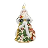 Christopher Radko Hand-Crafted European Glass Christmas Tree Decorative Ornament, Deerly Beloved Santa