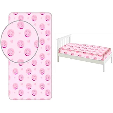 Fitted Sheet Peppa Pig Single Bed %100 Cotton,Official Licensed(200x90x25cm) Cover