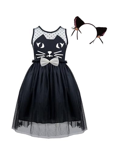 HILEELANG Little Girl Long Sleeve Dress Cotton Casual Applique Halloween Christams Tunic Shirt Clothes4