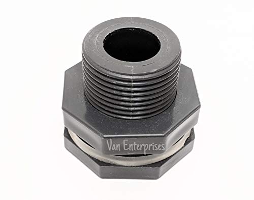 Van Enterprises 1/2" PRO SERIES HD Bulkhead [SOCKET ENDS] for Rain Barrels, Aquariums, Aquaponics, Water Tanks - Thumbnail 2