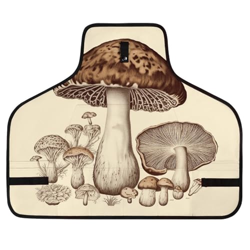 Delantal vintage con 8 bolsillos negro ajustable miniatura 1