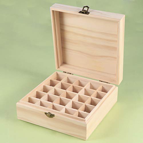 EXCEART Caixa de Ã“leo Essencial de Madeira Organizador de Ã“leo Essencial ContÃ©m 25 Garrafas Recip