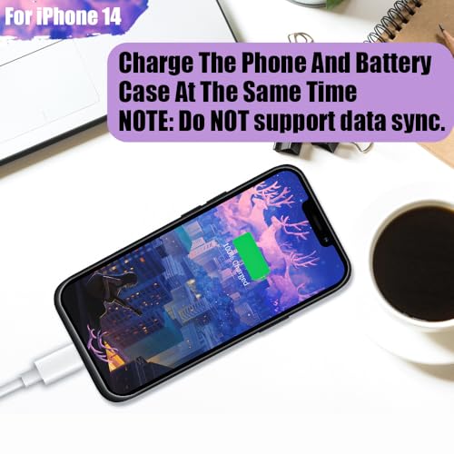 Sitong Battery Case for iPhone 14, 5000mAh Rechargeable Extended Battery Charging/Charger Case, Add 100% Extra Juice (6.1 Inches) Black - Image 5