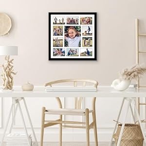 Americanflat 20×20 collage picture frame with polished plexiglass fits one 8×10 four 5×5 and six 4×6 photos or one 20×20 photo gallery wall frame set thin photo frame for wall displayblack  urban country home decor