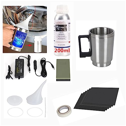 TONZACK Car Headlight Lens Restoration Kit with 200ml Headlight Repair Liquid,Headlight Polishing Repair Kit for Headlight Lens Restoration Cracks/Yellow/Vague