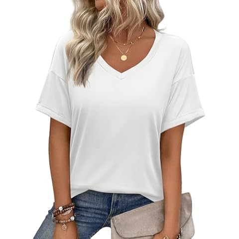 Zeagoo Women's V Neck Tee Cover