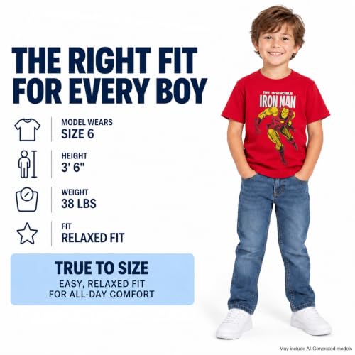 Marvel Boys Shirts Spiderman Avengers Hulk Iron Man Graphic Tees for Boys - image 6
