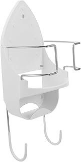 TOPPERFUN Soporte de Pared para Plancha y Tabla de Planchar Organizador Compacto y Resistente Color Blanco para Hogar y Hotel Dimensiones