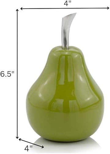 Miniatura 2 de Modern Day Accents 3963 Peral Verde - Pera verde pequeña, decoración de frutas, regalos, mesa, centro de mesa verde para decoración del hogar,