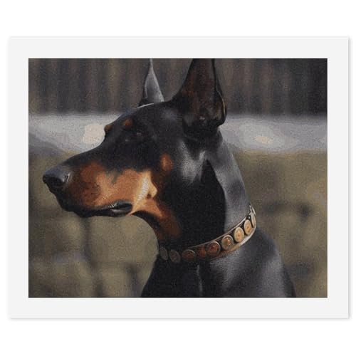 Peinture par numéros Doberman idée cadeau loisirs créatifs adultes