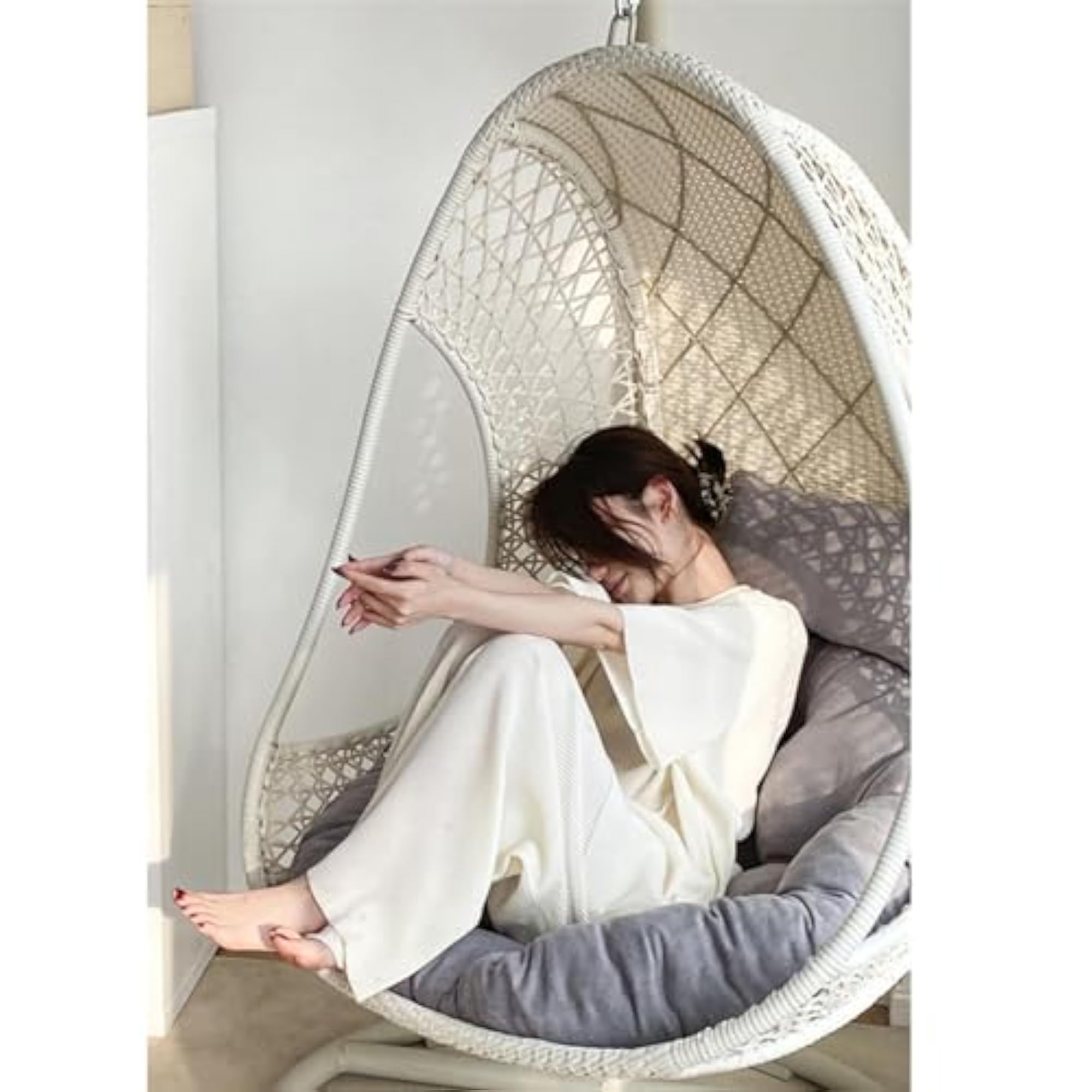 Hanging Rocking Chair Cushion with Pillow