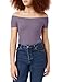 Produktbild Urban Classics Damen Ladies Off Shoulder Rib Tee Top, Violett (Dustypurple 02249), X-Small (Herstellergröße: XS)