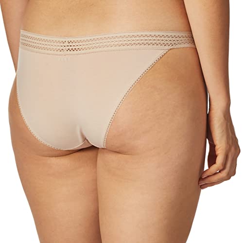 Dkny Women's Classic Cotton Lace Trim Bikini Panty, Cashmere, Small #TOP1