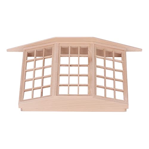 Fenêtre à 3 côtés 1:12 accessoire de menuiserie bois pour maquette dollhouse DIY - 4