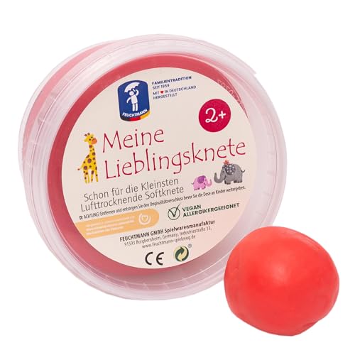Feuchtmann Ma pâte à modeler préférée Edu Edition 500 g pour enfants - Rouge - Pâte à modeler sans gluten - Végétalien - Pâte non toxique - Séchage à l'air libre