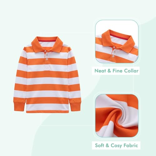 Image of Boys Rainbow Striped Shirt Cotton Long Sleeve T-Shirts