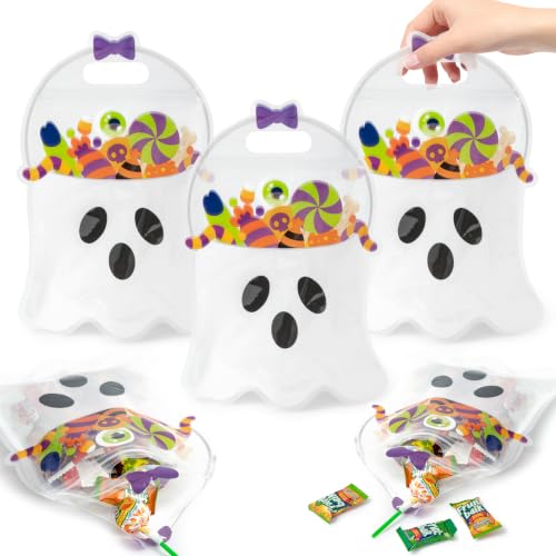 H1vojoxo 50PCS Halloween Bags Plastic...