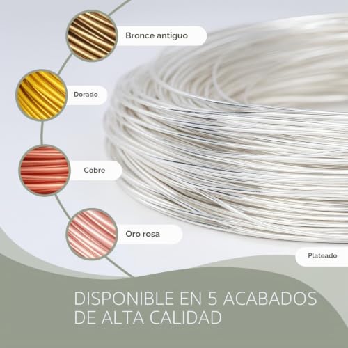 Miniatura 6 de Alambre De Cobre Chapado Plata 0,6 Mm 22 Ga X 10 M - Antideslustre Para Bisutería, Escultura, Envolver, Manualidades Y Diy