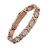 Feraco Pure Copper Bracelets for Women, Ultra Strength Magnetic Therapy Bracelet for Pain Relief with Neodymium Magnets & Sparkling Cubic Zirconia, Adjustable, Infinite Clover Jewelry