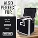 Vaultz Vinyl Record Storage Box - Locking 50 Album Holder & Organizer - Great Alternative to Flimsy LP Crate - 14.4 x 13.4 x 9.6 Inches - Black