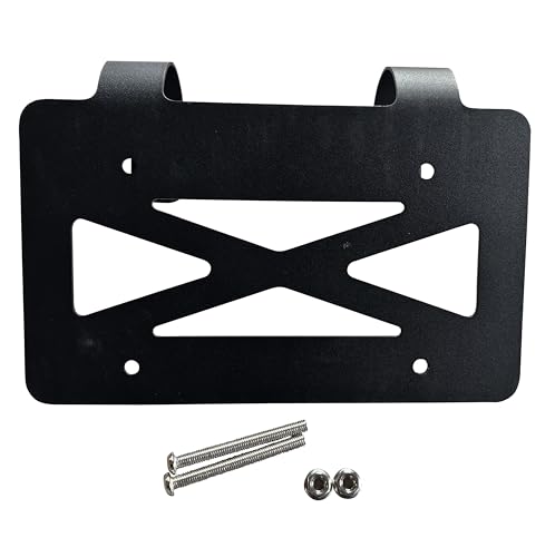 QSC Truck Parts Semi Truck Deer Bumper Guard License Plate Holder Black Steel
