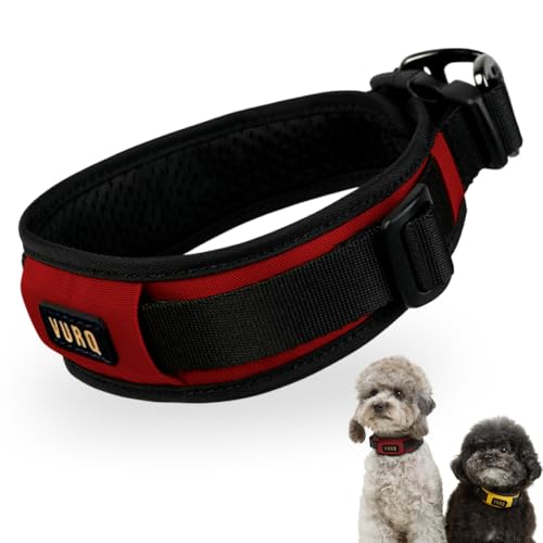 VURQ Comfort Collar Wide Padded Lightweight Dog Collar, Red, Extra Small by VURQ - Used condition - US$22.44
