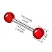 2PCS Stainless Steel Red Tongue Rings Stud Bar Nipple Barbell 14 Gauge 5/8 16mm 6mm Ball Nipple Bars Piercing Jewelry 2513