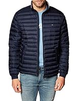 Tommy Hilfiger Men's Lightweight Packable Down Bomber Jacket, Sky Captain, Large