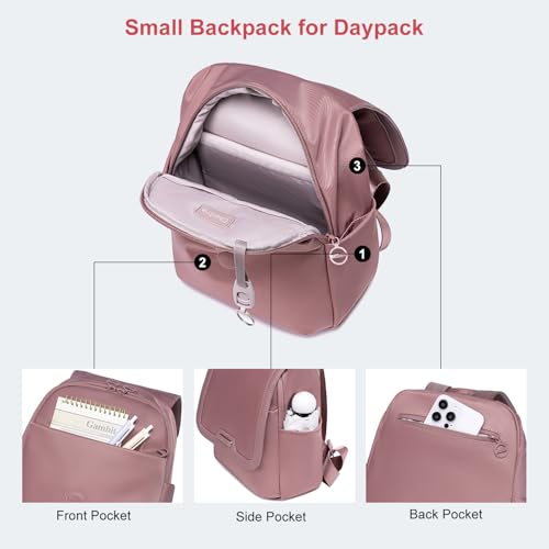 CHANTRIA Small Backpack for Women 7L Magnetic Flap Multi-pocket Ladies Backpack for 8.3" iPad Mini, Fashion Backpack for Shopping Casual Travel-light -Nostalgia Rose