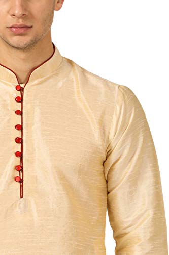 Image of Royal Kurta Men's Cotton Silk Dhoti Kurta (White)