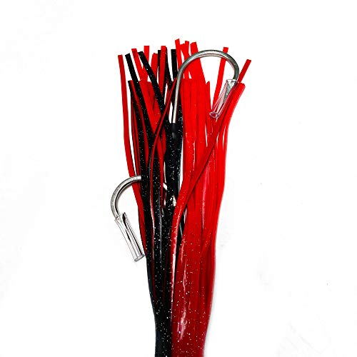 Eatmytackle Jetted Bullet Head Fishing Lure | High Speed Trolling Lure (Red/Black, Cable Rigged) #TOP7
