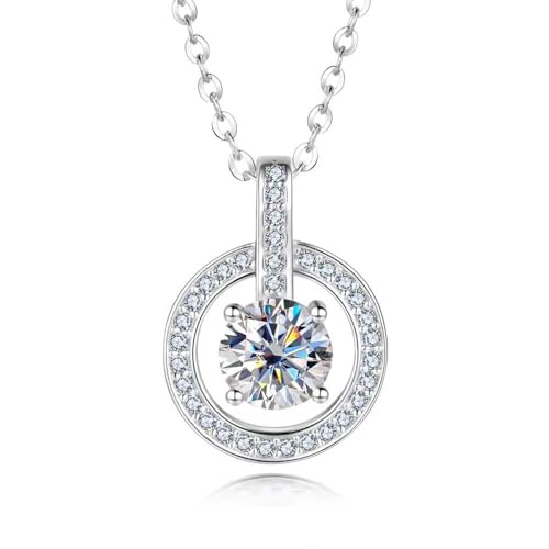 Collier Moissanite argent cercle étincelant bijoux femmes hommes