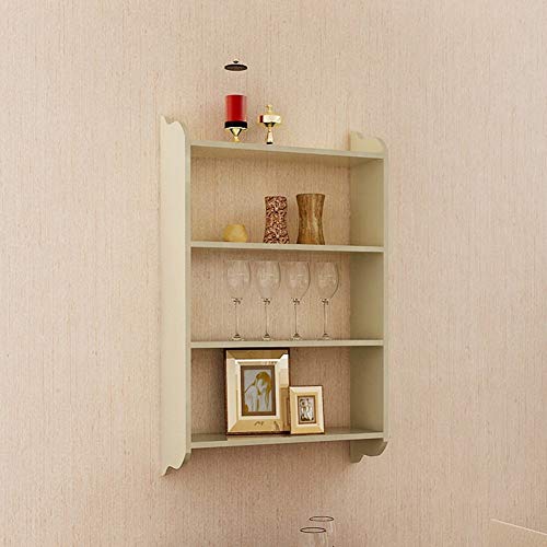 Pibm Stylish Simplicity Shelf Wall Mounted Floating Rack Wooden Storage Shelves Wooden Collection 4 Layers,4 Colors Avaliable,60X20X100Cm, White Maple Color #TOP8