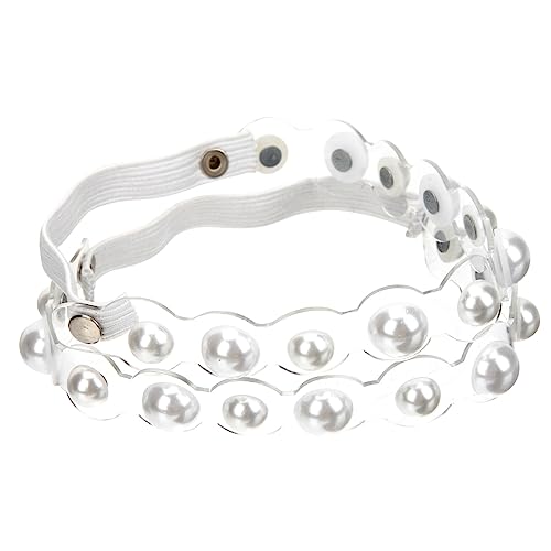 TOVINANNA 1Pair Elastic Loose High Heel Shoe Straps with Pearl Design Detachable Transparent Lace for Heels for Preventing Slips and Drops Present for Birthdays