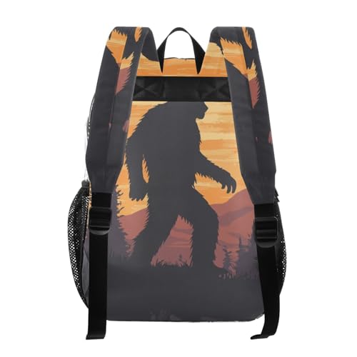 Clear Backpack Silhouette Sasquatch Tree, PVC Transparent Bag with Large Capacity for Boys, Girls, Men, Women, See Through Bookbag for School Work College Travel3